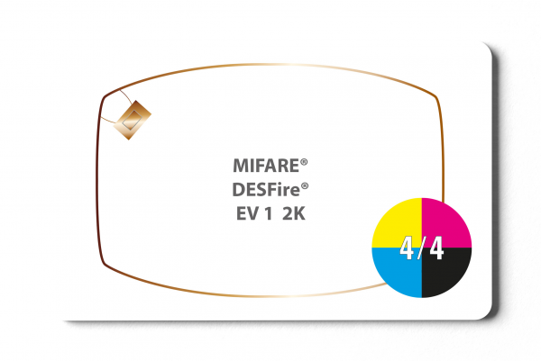 MIFARE® DESFire® EV1 2K Karte - 4/4farbig bedruckt