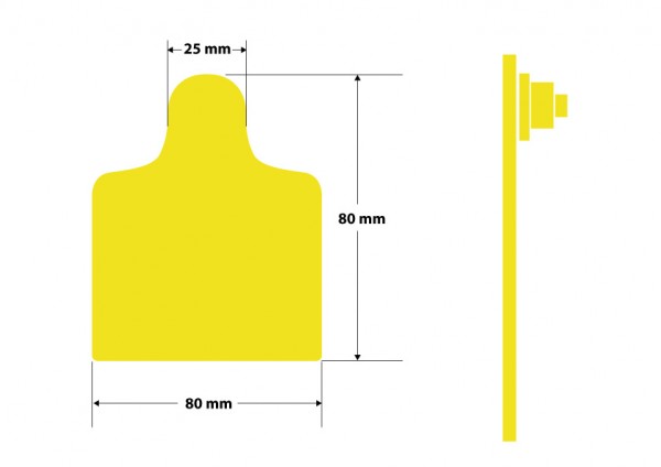RFID Animal Ear Tags - 70 mm x 80 mm