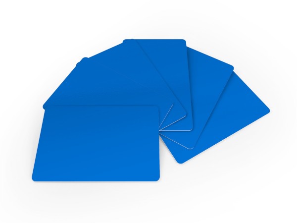Plastikkarten blau - 0,76 mm